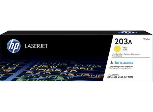 Super Cena CF542A Toner HP 203A do tiskáren ColorLaserJet Pro MFP M280nw, MFP M281fdn, MFP M281fdw, žlutá, 1,3 OFERTA office vše pro kancelář