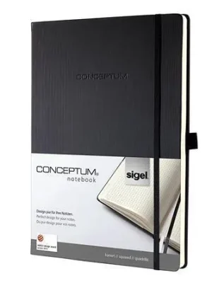 Nejprodávanější Záznamní kniha "Conceptum", čtverečkovaná, černá, tvrdé desky, A4, 194 listů, SIGEL OFERTA office vše pro kancelář