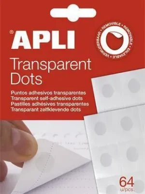 Tovární Cena Lepící tečky "Transparent Dots", průhledné, odnímatelné, APLI OFERTA office vše pro kancelář