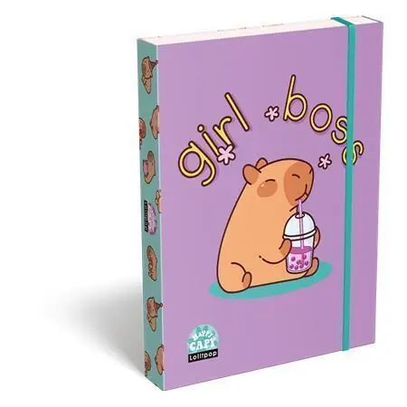 Cenově Výhodný Desky s gumičkou "Lollipop Capybara", 35 mm, karton, A5, LIZZYSULI 7470217000 OFERTA office vše pro kancelář