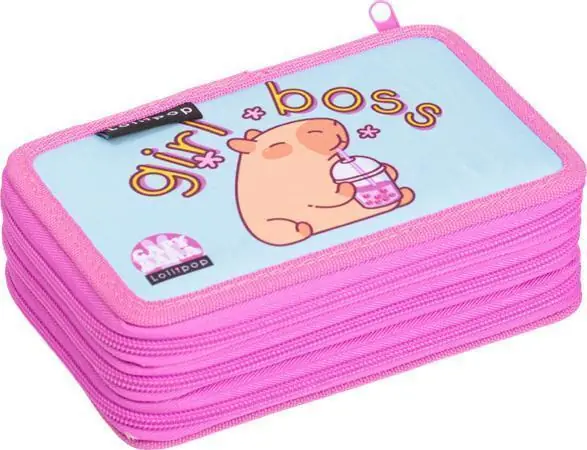 Tovární Cena Penál "Lollipop Capybara", třípatrový, na zip, LIZZYSULI 7210044000 OFERTA office vše pro kancelář