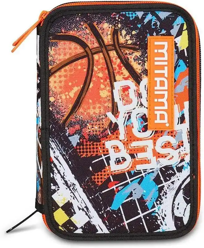 Penál plný "Triplo", fotbal/basketbal, třípatrový, na zip, MITAMA 64859 OFERTA office vše pro kancelář Vysoce Kvalitní