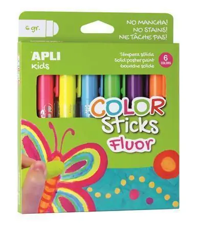 Výhodná Nabídka Temperové tyčinky "Kids", 6 různých fluorescenčních barev, APLI OFERTA office vše pro kancelář