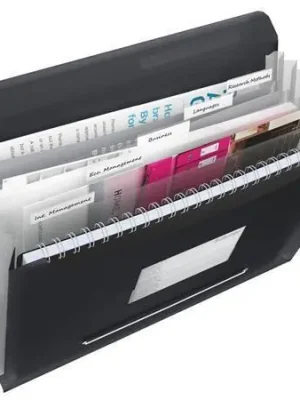 Levný Aktovka s držadlem a 6 přihrádkami, Vivida černá A4, plast, ESSELTE OFERTA office vše pro kancelář