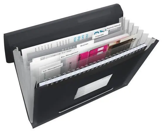 Levný Aktovka s držadlem a 6 přihrádkami, Vivida černá A4, plast, ESSELTE OFERTA office vše pro kancelář