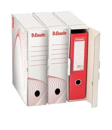 Archivační krabice na pořadač "Standard", bílá, 97 mm, A4, recyklovaný karton, ESSELTE OFERTA office vše pro kancelář Vysoce Kvalitní