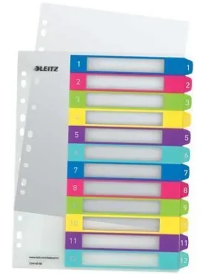Celoplastové rejstříky "Wow", A4 Maxi, 1-12, LEITZ OFERTA office vše pro kancelář Cenová Bomba