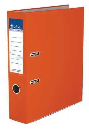 Pákový pořadač "Basic", oranžová, 75 mm, A4, s ochranným spodním kováním, PP/karton, VICTORIA OFERTA office vše pro kancelář Akční Nabídka
