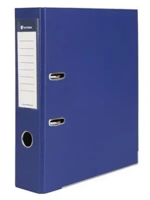 Výhodná Nabídka Pákový pořadač "Basic", tmavě modrá, 75 mm, A4, s ochranným spodním kováním, PP/karton, VICTORIA OFERTA office vše pro kancelář