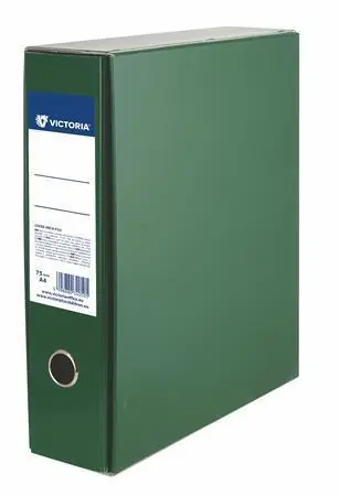 Odeslání Ihned Pákový pořadač s obalem, tmavě zelený, 75 mm, A4, karton, VICTORIA OFERTA office vše pro kancelář