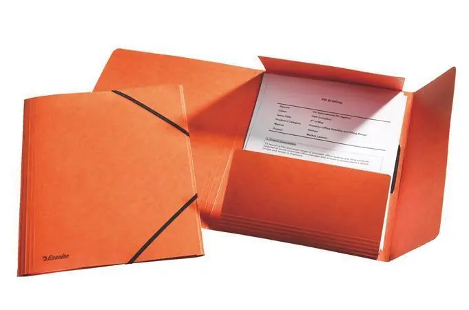 Prešpánové desky na spisy, "Rainbow", oranžová, A4, 15 mm, prešpánový karton, ESSELTE OFERTA office vše pro kancelář Novinka
