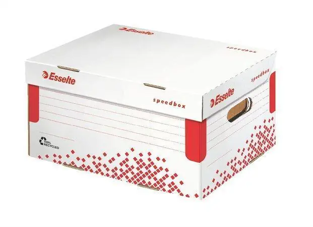 Rychle-složitelný archivační kontejner s víkem "Speedbox", vel. S, bílá, A4 ESSELTE OFERTA office vše pro kancelář Dokud Zásoby Vydrží