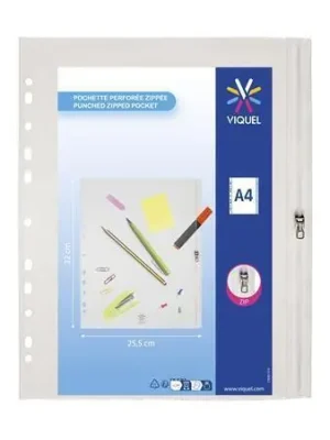 Akce Spisové desky se zipem "Pockets", transparentní, A4, PP, s děrováním, VIQUEL 936016-08 OFERTA office vše pro kancelář