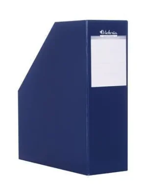 Stojan na časopisy, tmavě modrý, karton, 90 mm, VICTORIA OFERTA office vše pro kancelář Akční Nabídka
