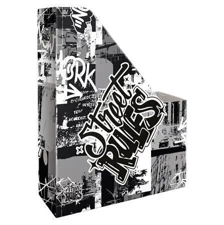 Autentický Stojan na časopisy "Street Rules", 90 mm, karton, A4, LIZZYSULI 7470218007 OFERTA office vše pro kancelář