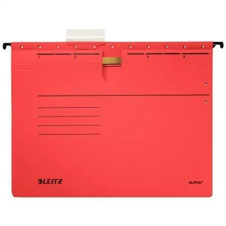 Tovární Cena Závěsné desky "ALPHA®" s rychlovazačem, červená, A4, karton, LEITZ OFERTA office vše pro kancelář