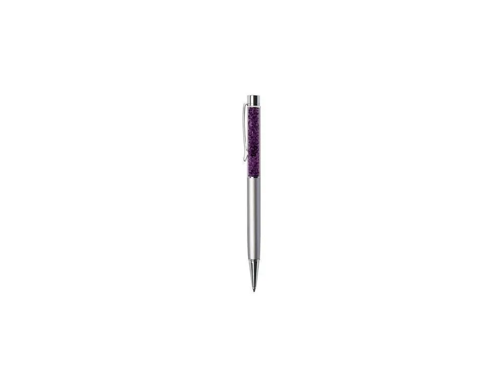 Kuličkové pero SWAROVSKI® Crystals, stříbrná, fialové krystaly v horní části pera, 14 cm, ART CRYSTE - Toppapír Hit Sezóny