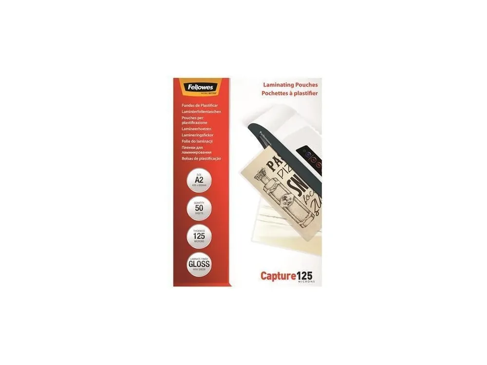 Laminovací fólie, lesklá, 125 micron, A2, FELLOWES - Toppapír Finální Výprodej