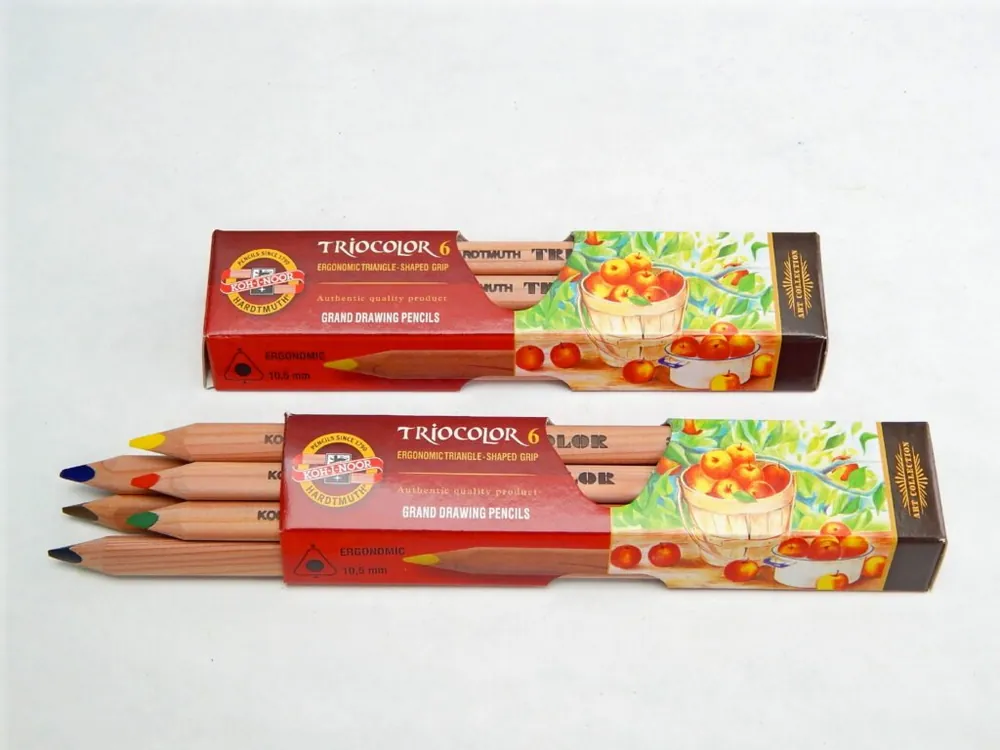 Pastelky 3151N/6 trojhranné silné, v přírodním provedení, 6ks - Toppapír Tovární Cena