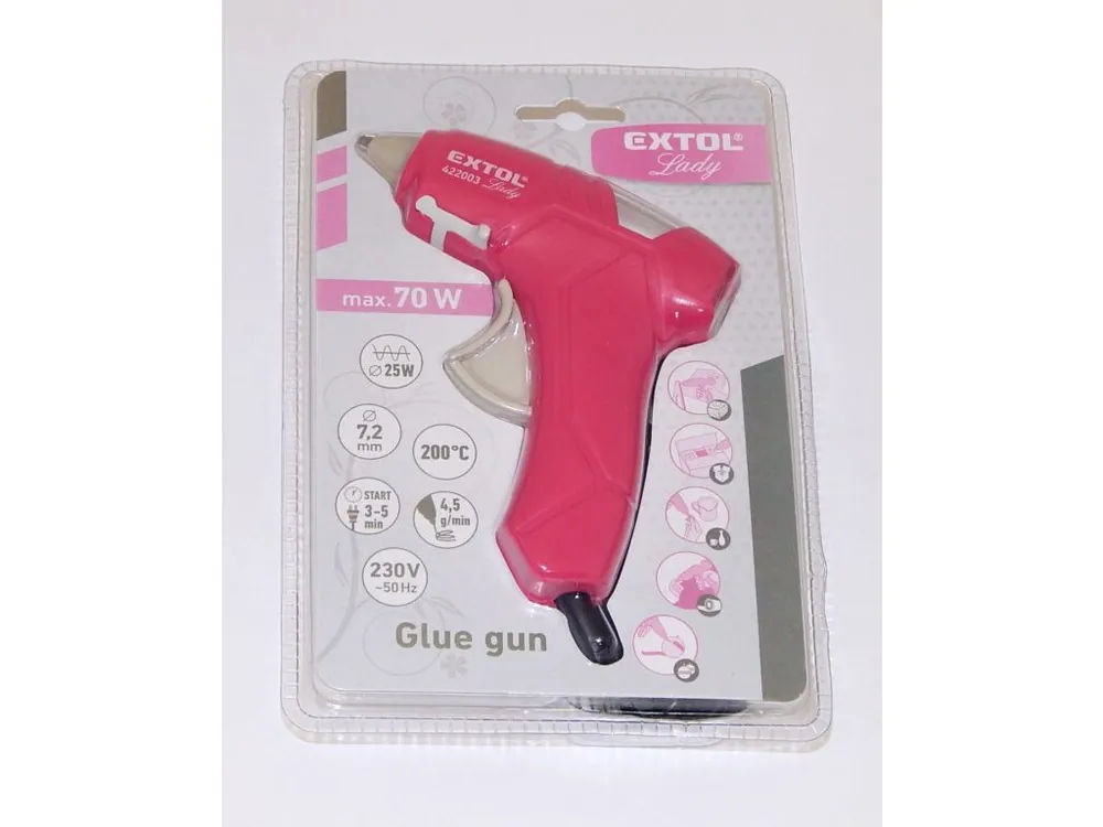Originální Pistole tavná EXTOL LADY 422003, 25w, růžová, 7,2mm - Toppapír