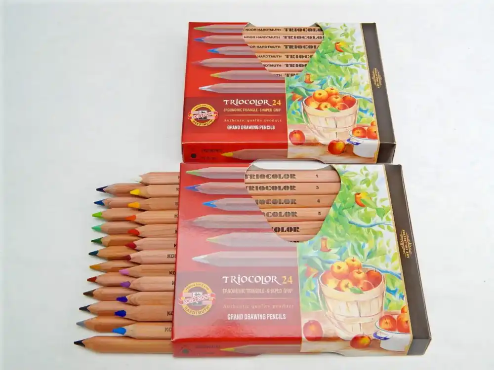 Pastelky 3154N/24 trojhranné silné, v přírodním provedení, 24ks - Toppapír Nejlepší Cena