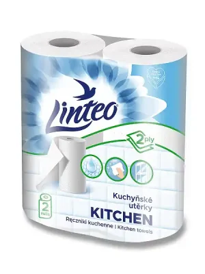 Aktuální Linteo - papírové kuchyňské utěrky - 2vrstvé, 2 × 10 m