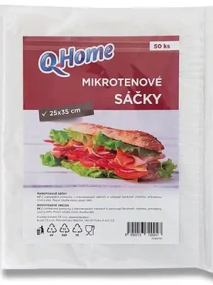 Značkový Q Home - mikrotenové sáčky - 25 × 35 cm