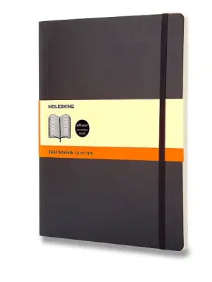 Akce Moleskine - zápisník v měkkých deskách - vel. XL, 19 × 25 cm, linkovaný, černý