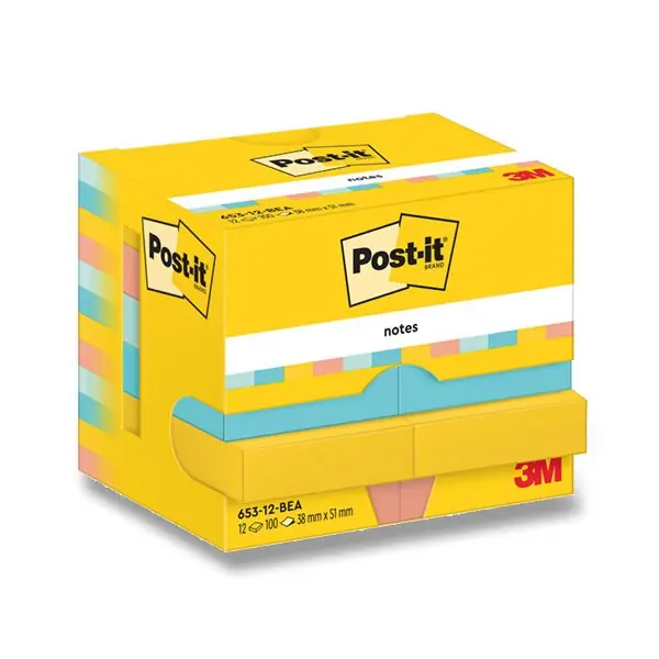 3M Post-it - silně lepicí bloček - 38 x 51 mm, 12 x 100 l., Beachside Ihned K Objednání