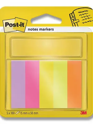 3M Post-it 670/5 - papírové značkovací záložky - 15×50 mm, 5 × 100 listů Finální Výprodej