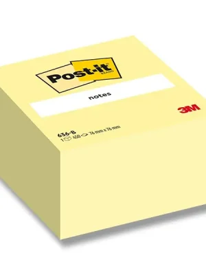 3M Post-it 636B - samolepicí bloček - 76 × 76 mm, 450 l., žlutý Omezená Nabídka