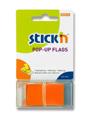 Autentický Hopax Stick‘n PopUp Flags - neonové proužky "Z" - oranžové