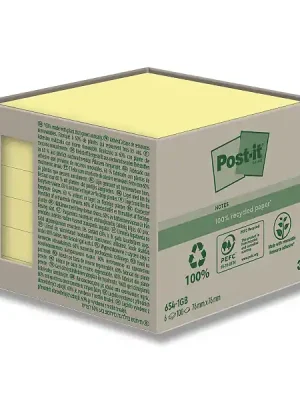 3M Post-it 654 - samolepicí recyklované bločky - 76x76 mm, 6×100 listů Sezónní Sleva