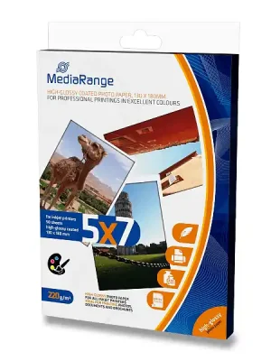 Značkový MediaRange - fotografický papír - lesklý, 130 x 180 mm, 220 g, 50 listů