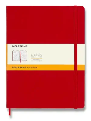 Akční Cena Moleskine - zápisník v tvrdých deskách - vel. XL, 19 × 25 cm, čistý, červený