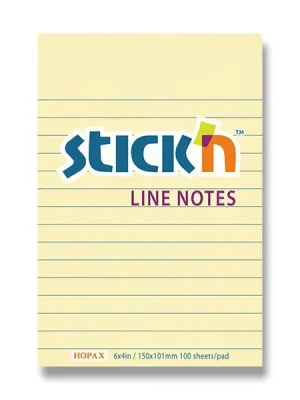 Akční Cena Hopax Stick‘n Notes - samolepicí bloček - 150 x 101 mm, 100 l., žlutý, linkovaný