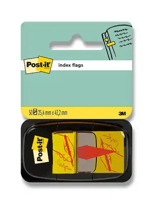 Značkový 3M Post-it - záložka se symbolem "podepsat zde" - 25 x 43,2 mm,50 ks