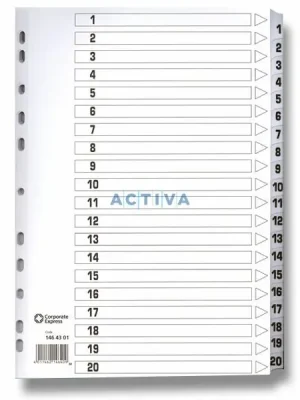 Akce CEX - kartonový číselný rozlišovač - 20 listů