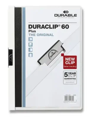 Akční Cena Durable Duraclip - plastový rychlovazač na 60 listů - bílý