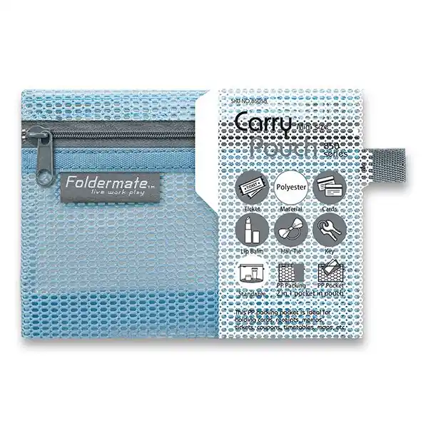 Foldermate Pop Gear - spisovka se zipem - mini, 140 x 105 mm, modrá Autentický