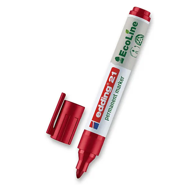 Edding 21 EcoLine - permanentní popisovač - červený Omezená Nabídka