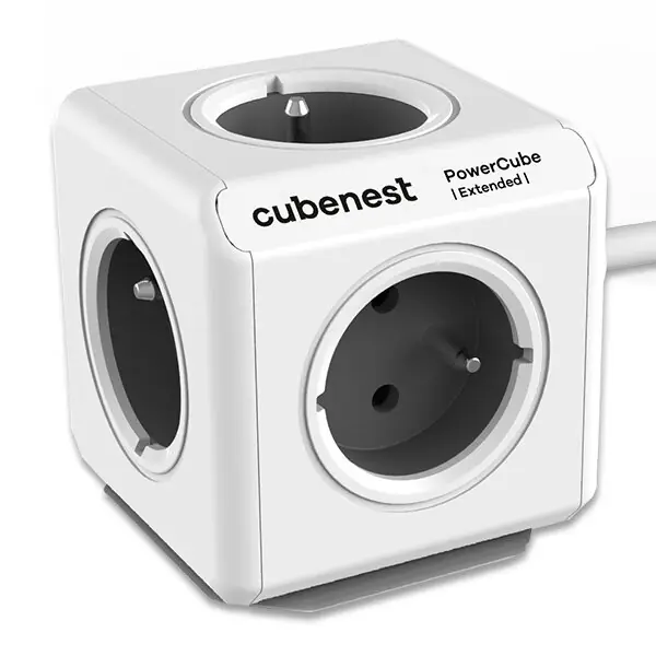 Cubenest PowerCube Extended- rozbočovací zásuvka - 1,5 m, šedá Top Prodej