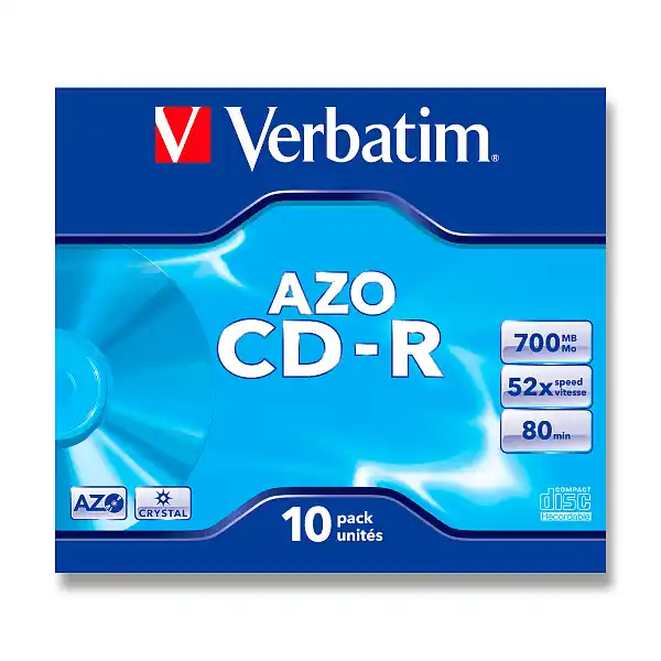 Verbatim CD-R AZO Crystal - zapisovatelné CD - 700 MB, 10 ks Nejprodávanější