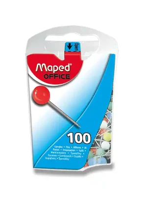 Akce Maped - barevné špendlíky - 100 ks, plastová krabička