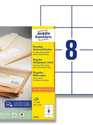 Značkový Avery Zweckform - univerzální etikety - 105,0 x 74,0 mm, 800 etiket, recyklované