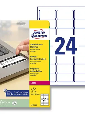 Avery Zweckform - Etikety s ochranou proti manipulaci - 63,5 x 33,9 mm, 480 etiket Levný