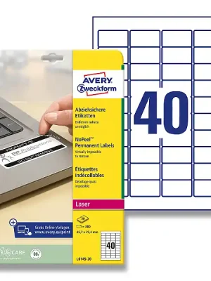 Avery Zweckform - Etikety s ochranou proti manipulaci - 45,7 x 25,4 mm, 800 etiket Levný