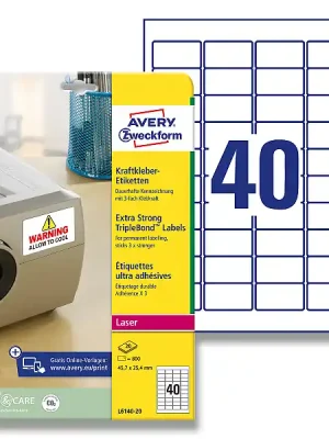 Avery Zweckform - Etikety s trojnásobnou lepivostí - 45,7 x 25,4 mm, 800 etiket Bezpečná Platba