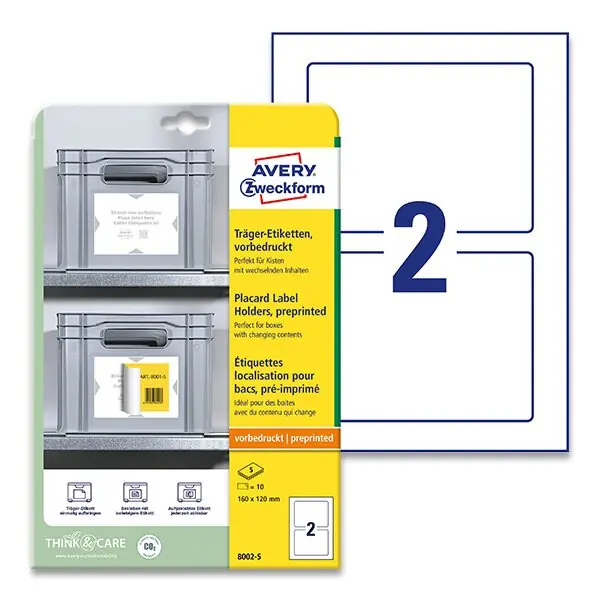 Avery Zweckform - etikety pro průmyslové boxy - 160 x 120 mm, 10 etiket Nejprodávanější