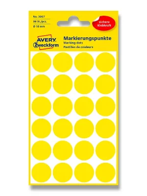 Akce Avery Zweckform - kulaté etikety - průměr 18 mm, 96 etiket, žluté